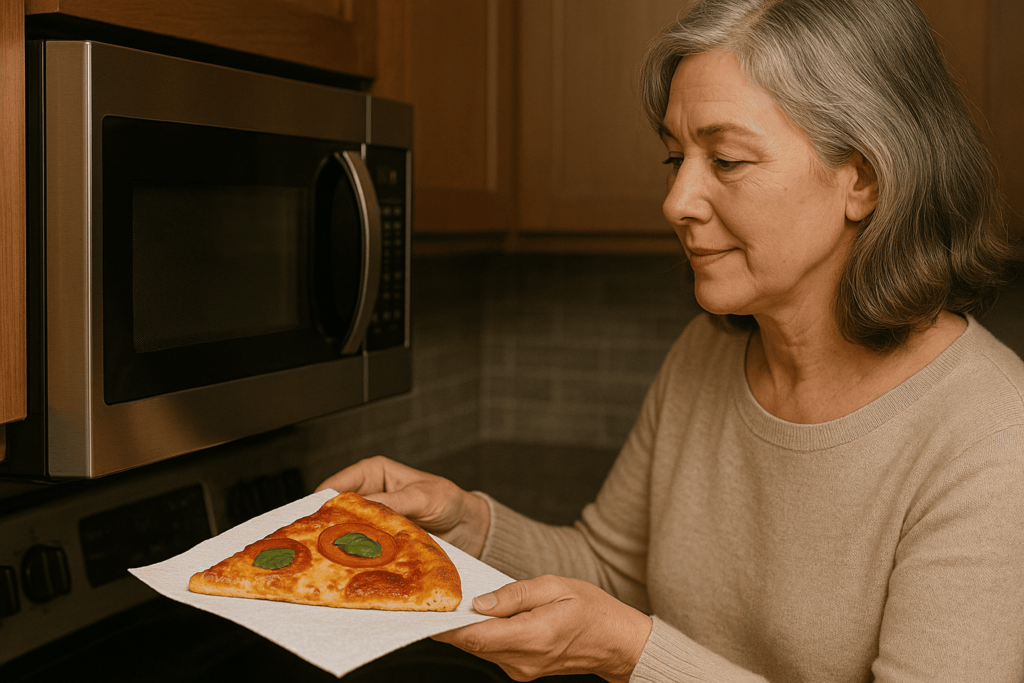 como esquentar pizza no micro-ondas